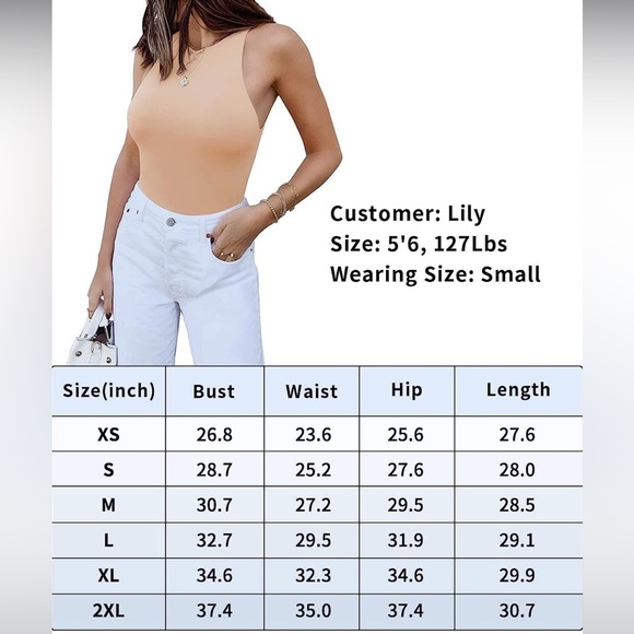 NBW.REORIA Women’s Sexy Sleeveless Racer Back Halter Neck Bodysuit Tank Tops. S. - Picture 4 of 5